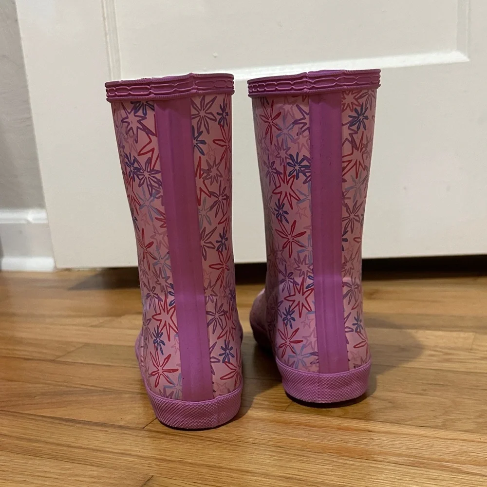 Hunter Kids Purple Star Pattern Rain Boots - Picture 4 of 8
